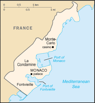 Map Monaco Travel Insurance